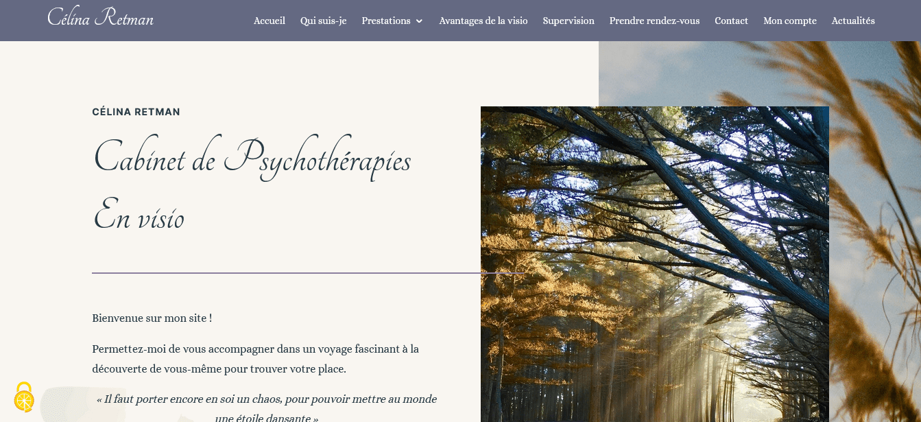 Site internet Cabinet de psychothérapie en visio
